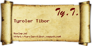 Tyroler Tibor névjegykártya